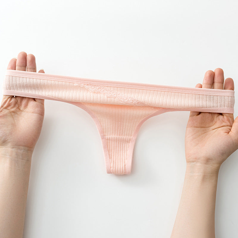 Shelliy Low-Rise Ribbed Cotton Seamless-Waist Thong - View 2