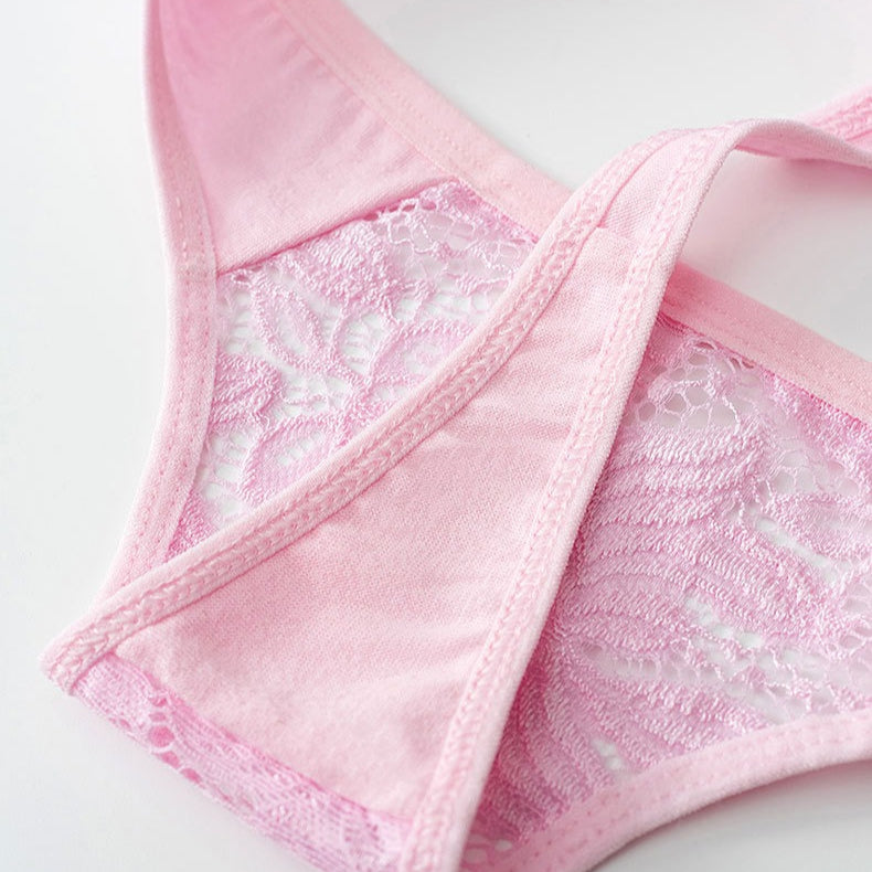 Shelliy Low-Rise Cotton Lace-Trim T-Back Thong featuring delicate romantic lace detailing and ultra-soft comfort waistband — Cozy french aesthetic everyday lingerie (View 2)