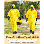 2 Sets Yellow Hazmat Suit, Chemical Protection Coveralls