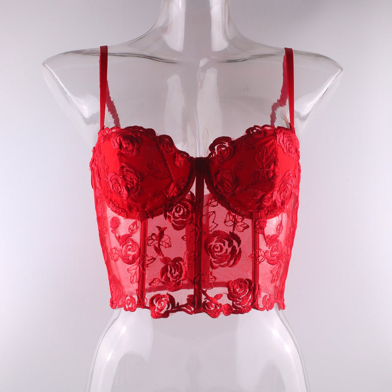 Shelliy French Boned Rose Bra