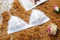 White Shelliy Lace Demi Bra Flat lay on faux fur, front — Wire-Free