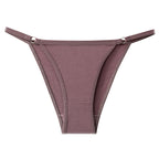 Khaki Shelliy String-Side Brief - Front
