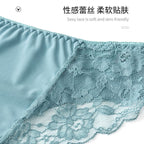 Shelliy Mid-Rise Ice-Silk Lace-Trim Brief - View 3