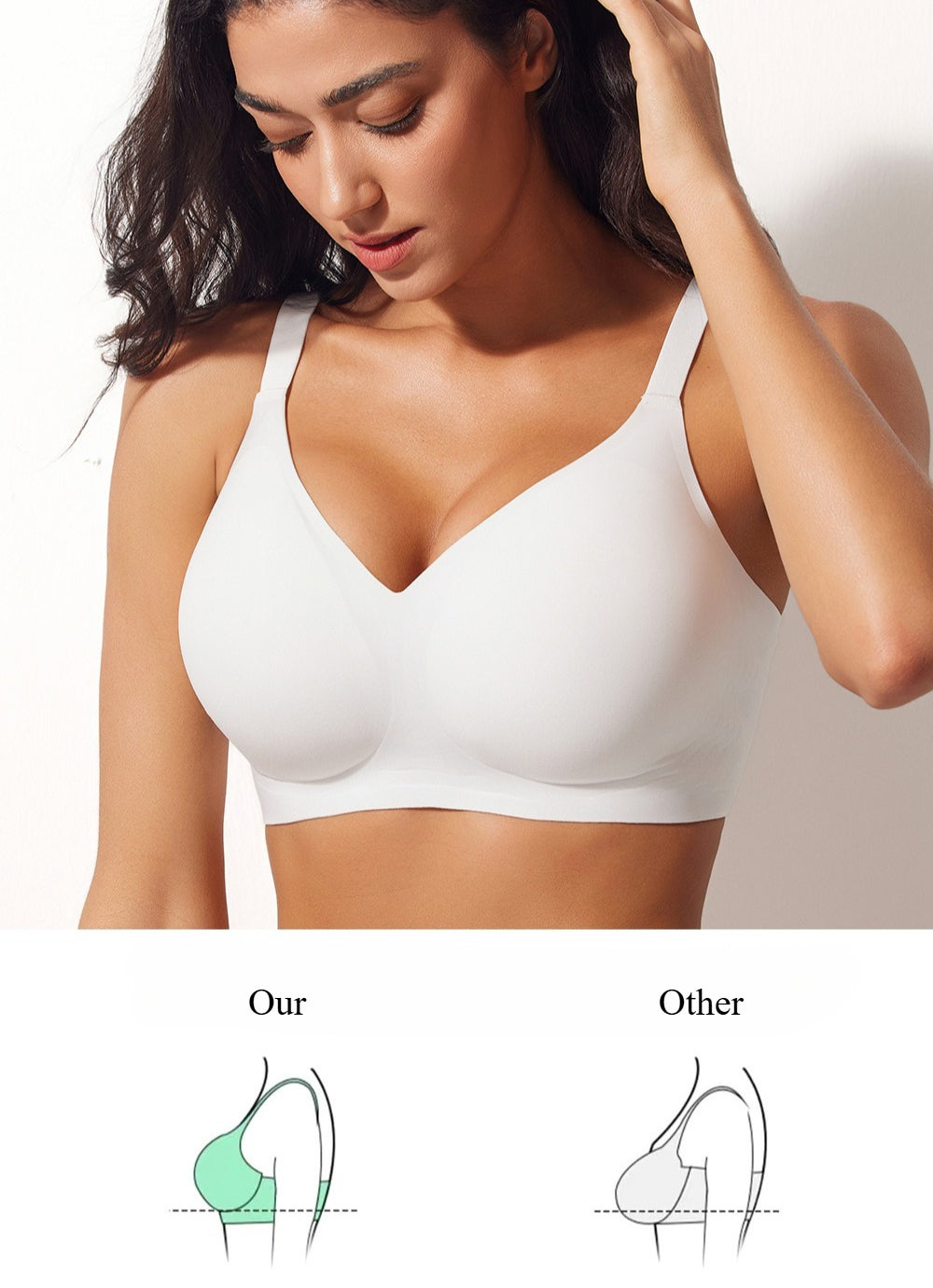 Shelliy Seamless Gel Wireless T-Shirt Bra