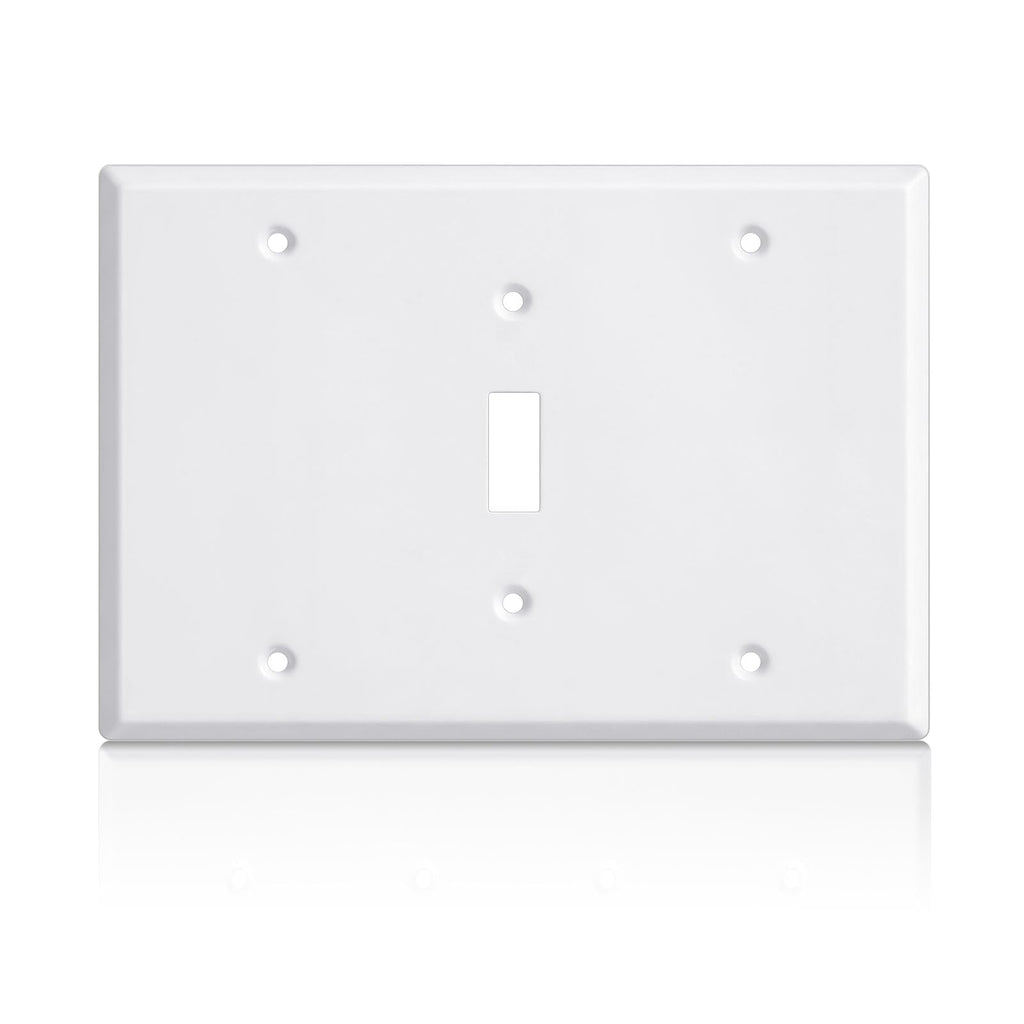 3/4 gang Wall Plate, blank toggle, Stainless Steel