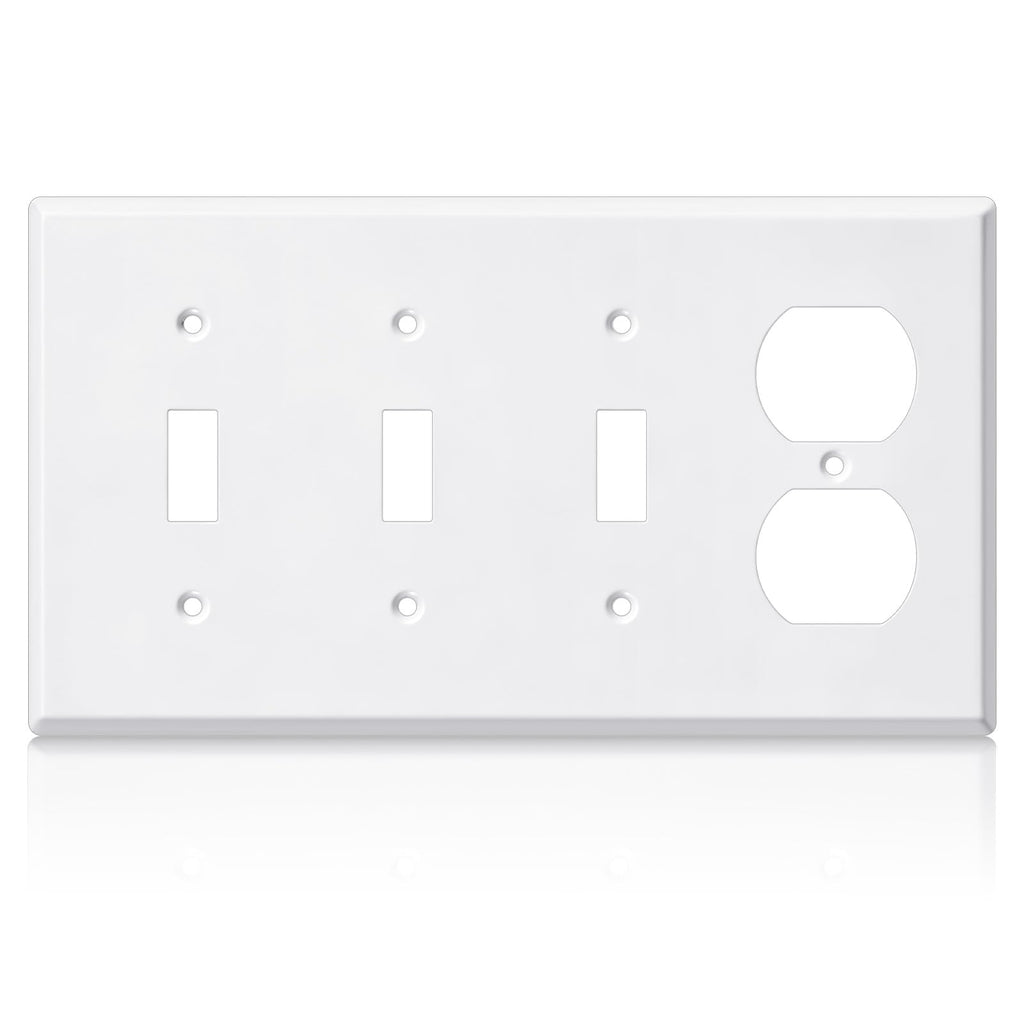 3/4 gang Wall Plate, blank toggle, Stainless Steel