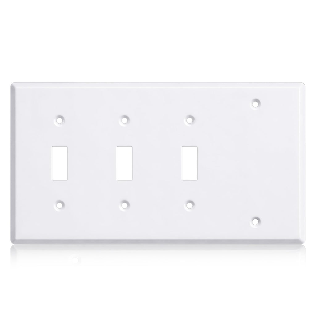 3/4 gang Wall Plate, blank toggle, Stainless Steel