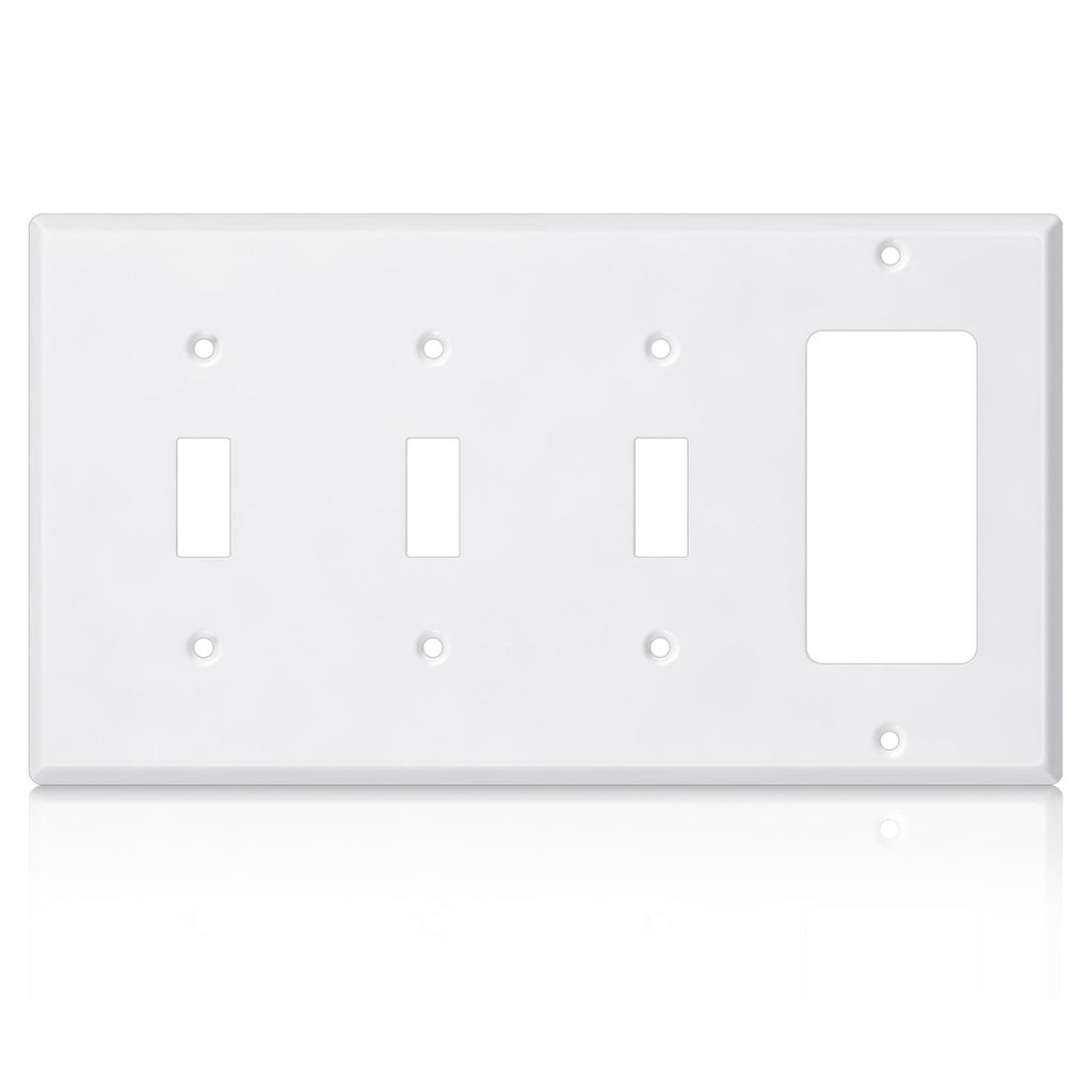 3/4 gang Wall Plate, blank toggle, Stainless Steel