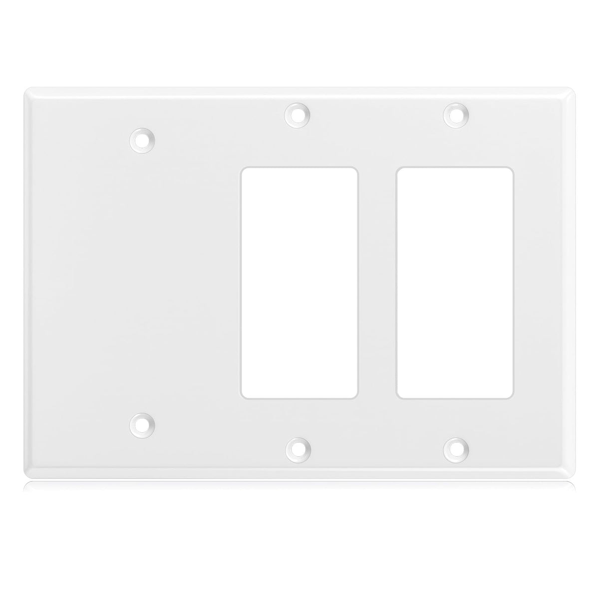 3/4 gang Wall Plate, blank toggle, Stainless Steel