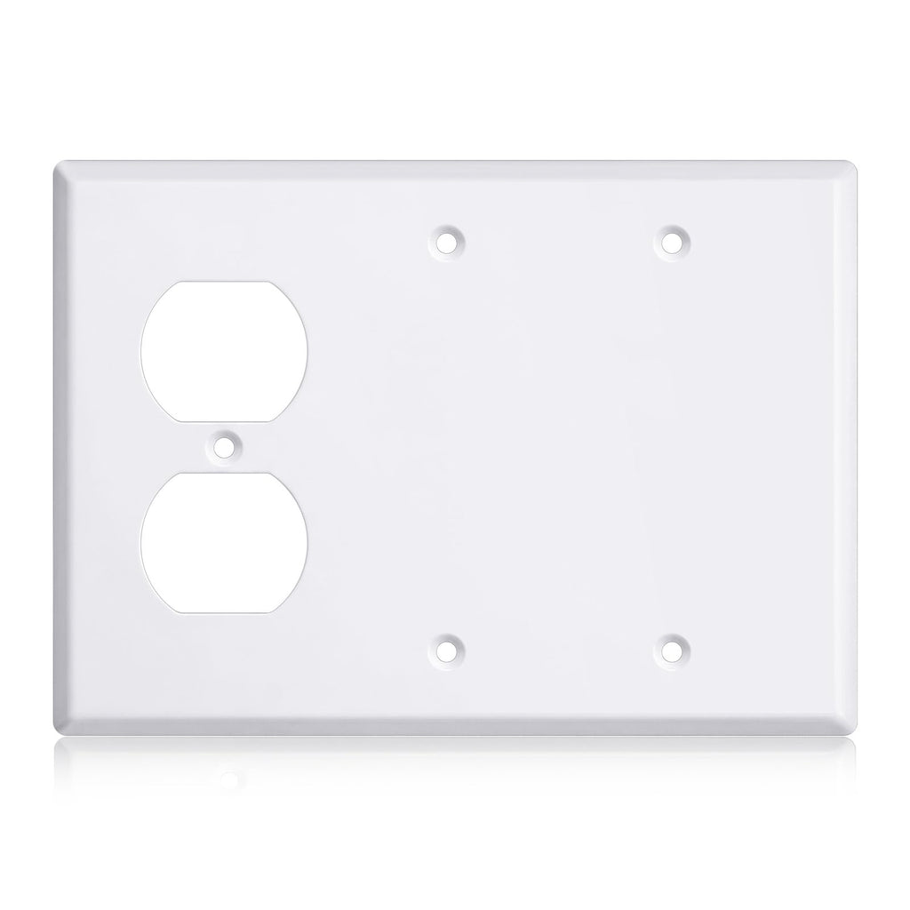 3/4 gang Wall Plate, blank toggle, Stainless Steel