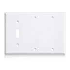 3/4 gang Wall Plate, blank toggle, Stainless Steel
