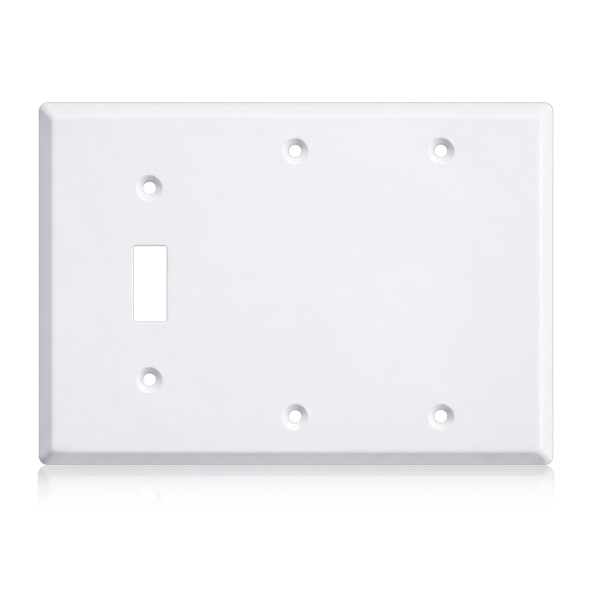 3/4 gang Wall Plate, blank toggle, Stainless Steel