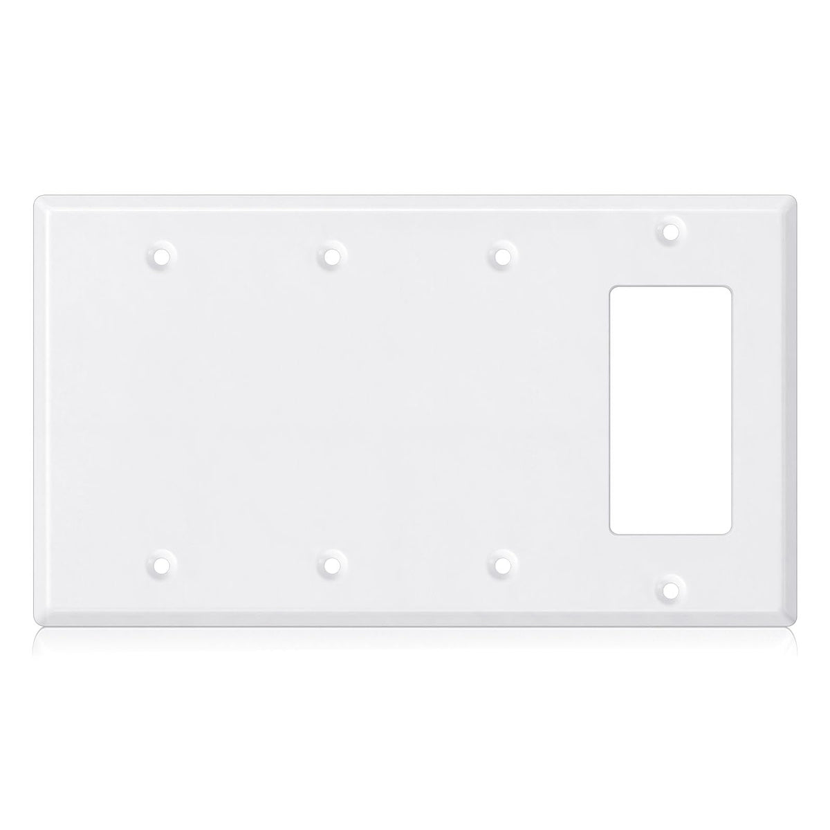 3/4 gang Wall Plate, blank toggle, Stainless Steel