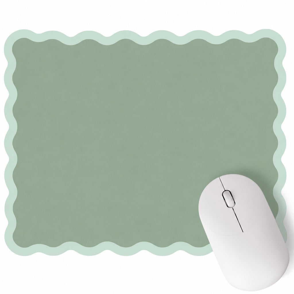 Cute Scalloped Mouse Pad Non-Slip Mousepad 9.8x7.9in