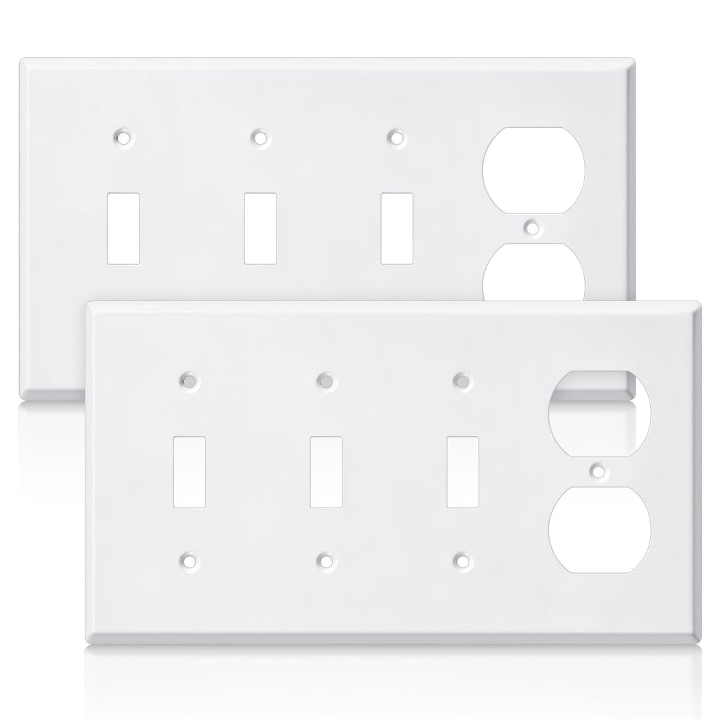 3/4 gang Wall Plate, blank toggle, Stainless Steel