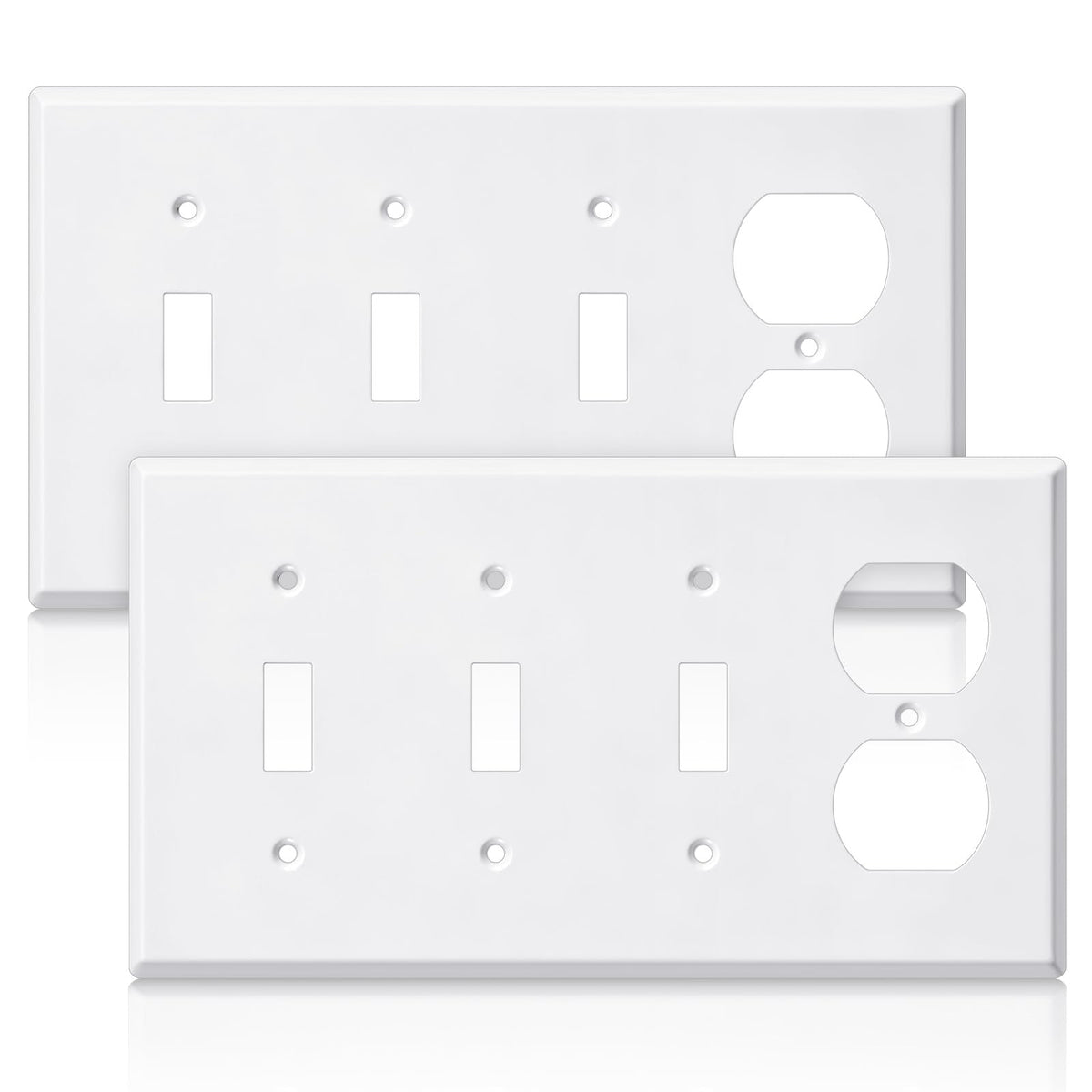 3/4 gang Wall Plate, blank toggle, Stainless Steel