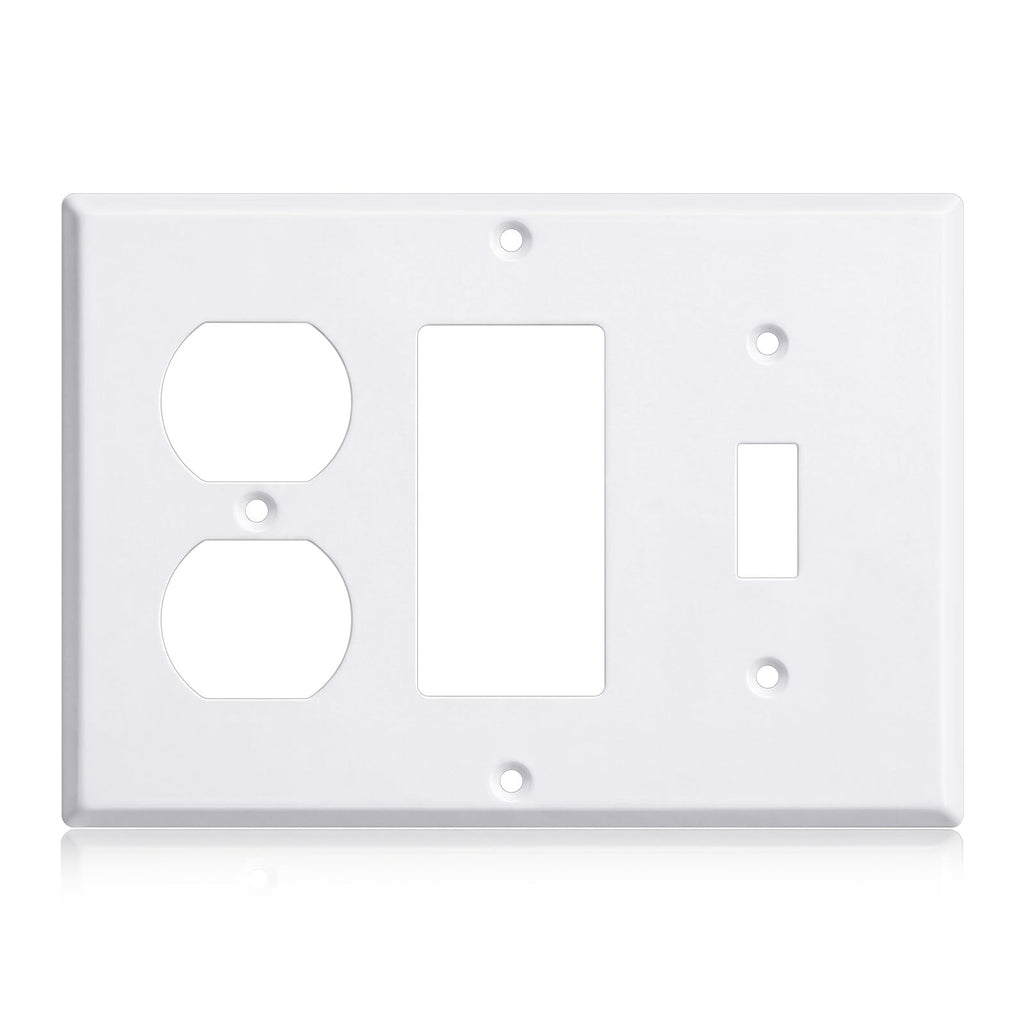 3/4 gang Wall Plate, blank toggle, Stainless Steel