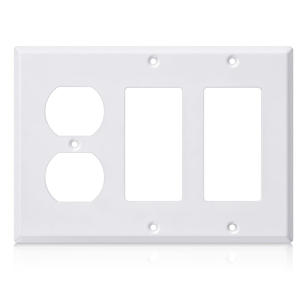 3/4 gang Wall Plate, blank toggle, Stainless Steel