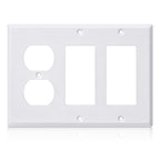 3/4 gang Wall Plate, blank toggle, Stainless Steel