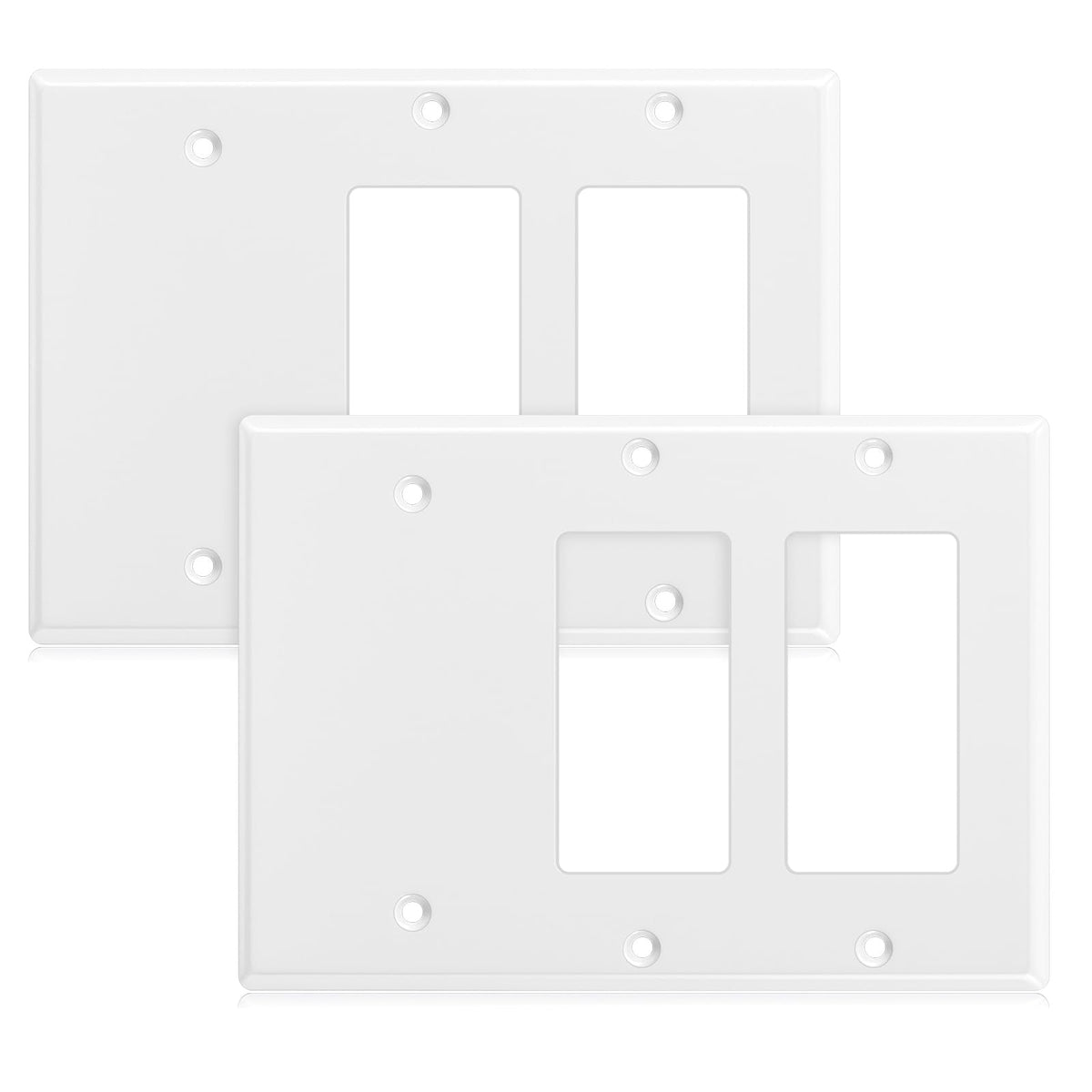 3/4 gang Wall Plate, blank toggle, Stainless Steel