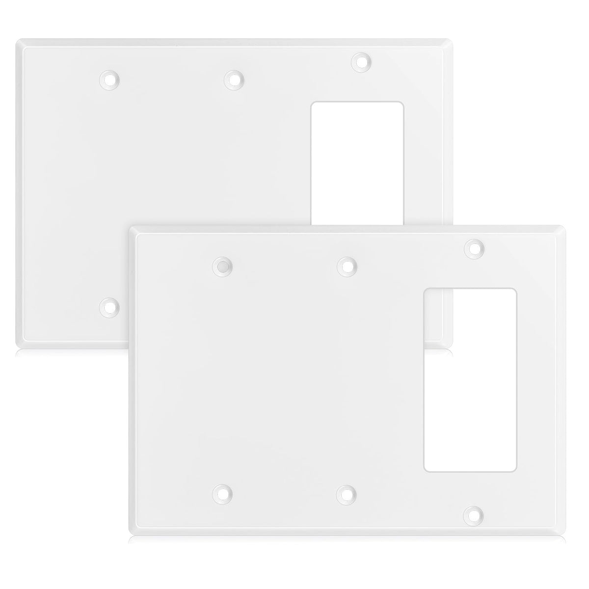 3/4 gang Wall Plate, blank toggle, Stainless Steel