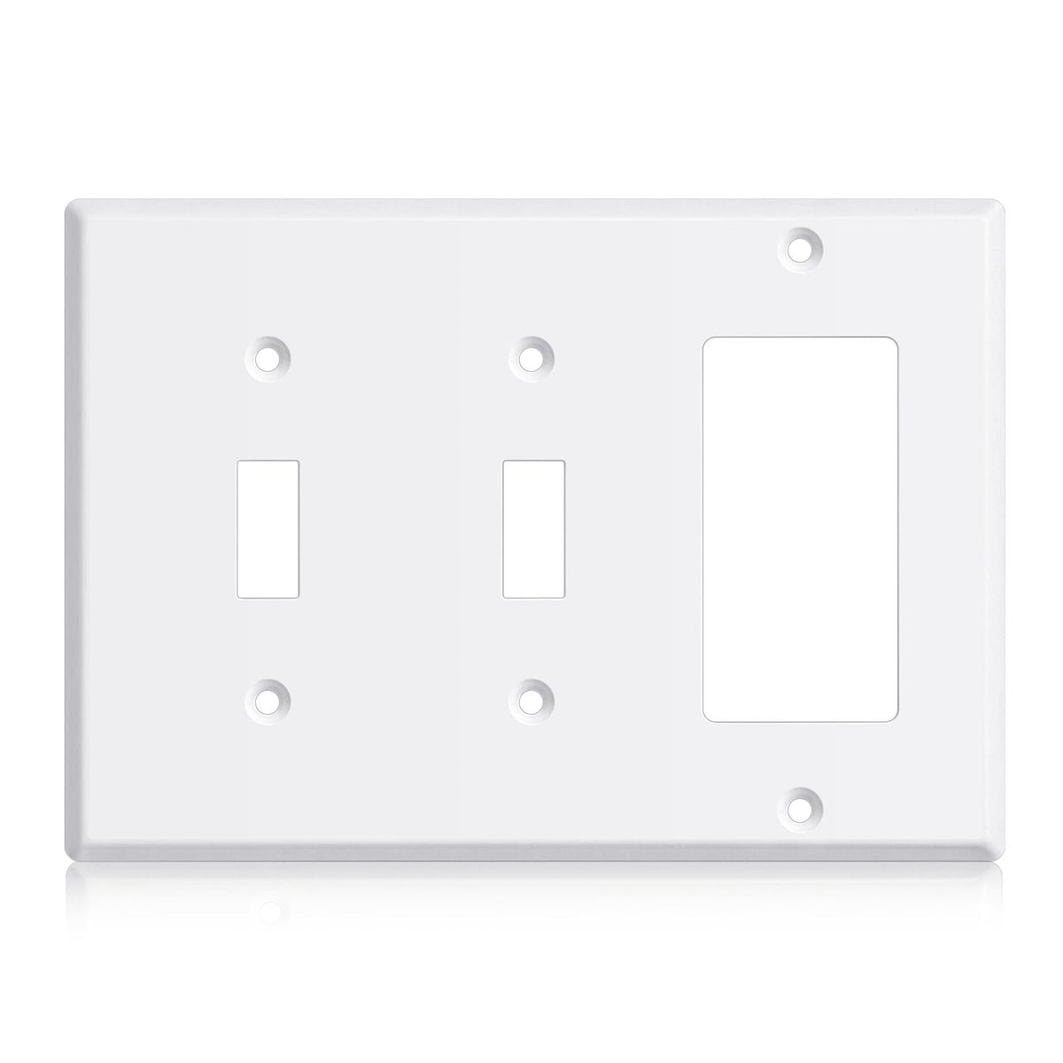 3/4 gang Wall Plate, blank toggle, Stainless Steel