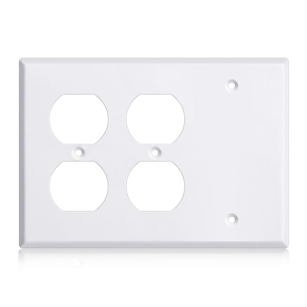 3/4 gang Wall Plate, blank toggle, Stainless Steel