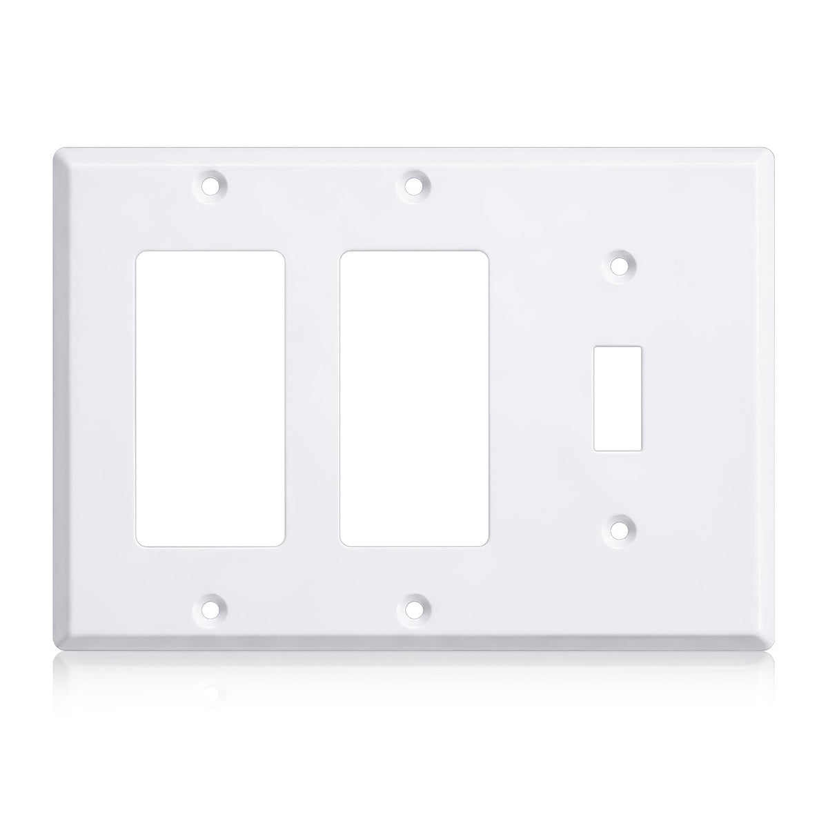 3/4 gang Wall Plate, blank toggle, Stainless Steel