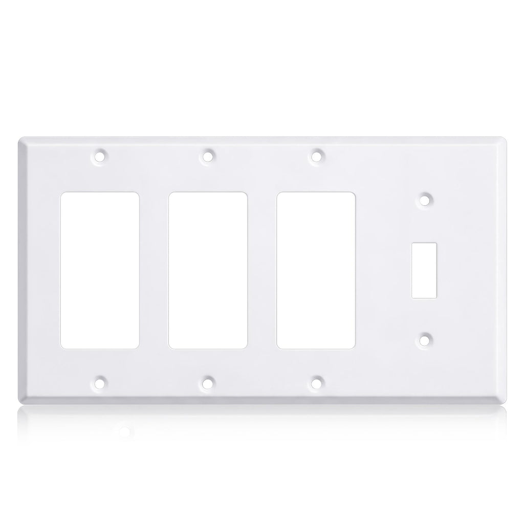 3/4 gang Wall Plate, blank toggle, Stainless Steel