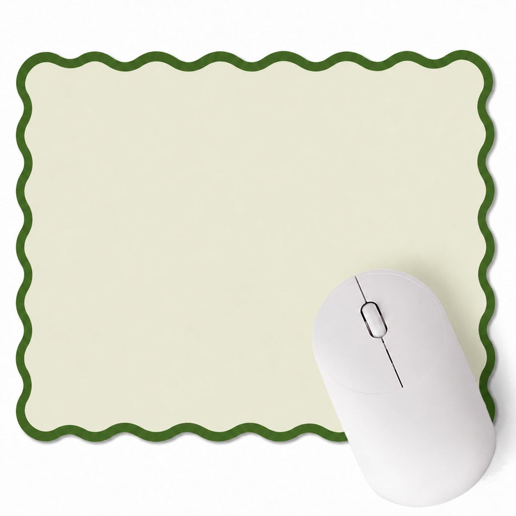 Cute Scalloped Mouse Pad Non-Slip Mousepad 9.8x7.9in
