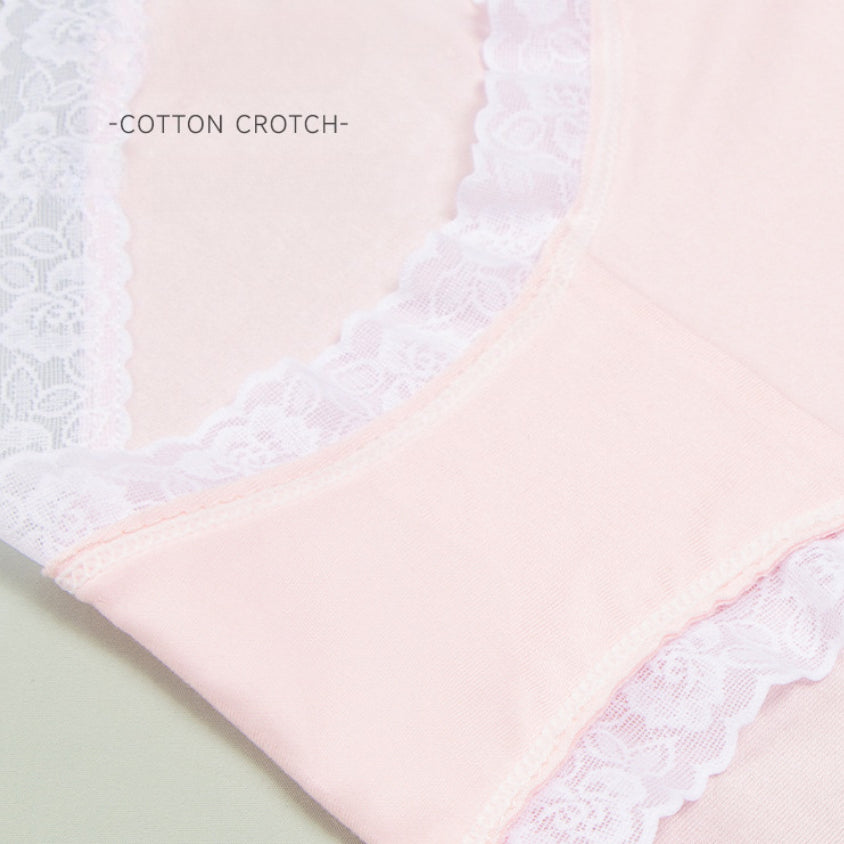 Shelliy Minimalist Cotton Lace-Trim Brief featuring delicate romantic lace detailing and ultra-soft comfort waistband — Cozy french aesthetic everyday lingerie (View 4)