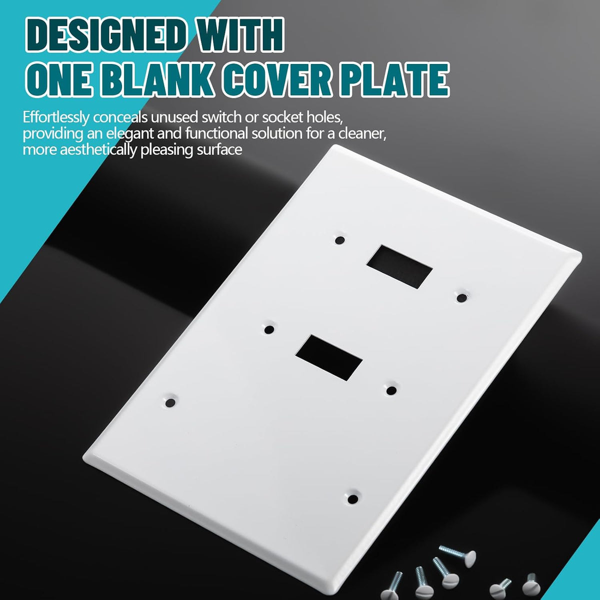 3/4 gang Wall Plate, blank toggle, Stainless Steel