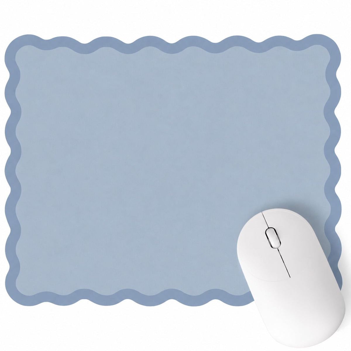 Cute Scalloped Mouse Pad Non-Slip Mousepad 9.8x7.9in
