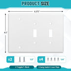 3/4 gang Wall Plate, blank toggle, Stainless Steel