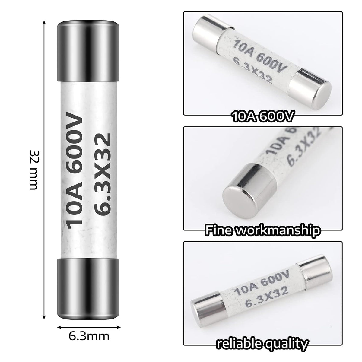 6.3 x 32 mm 10 a 10 Amp 600 V Multimeter Fuse