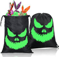 2 Pcs Glow in Dark Ghost Treat Bags Halloween Drawstring,Fierce