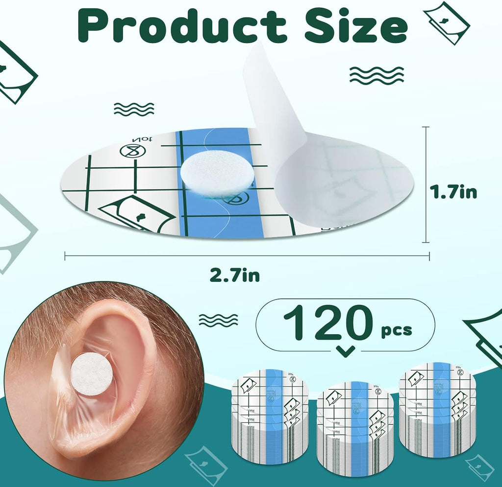 120 Pcs Disposable Baby Ear Covers for Shower Swimming
