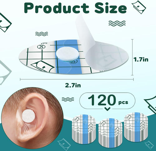 120 Pcs Disposable Baby Ear Covers for Shower Swimming