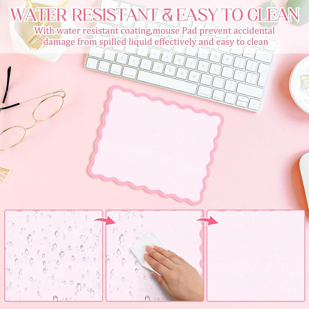 Cute Scalloped Mouse Pad Non-Slip Mousepad 9.8x7.9in