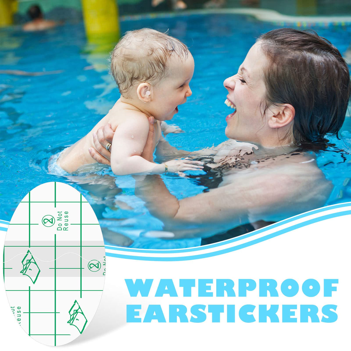 120 Pcs Disposable Baby Ear Covers for Shower Swimming
