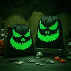 2 Pcs Glow in Dark Ghost Treat Bags Halloween Drawstring,Fierce
