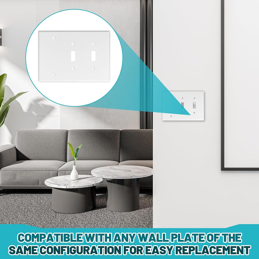3/4 gang Wall Plate, blank toggle, Stainless Steel