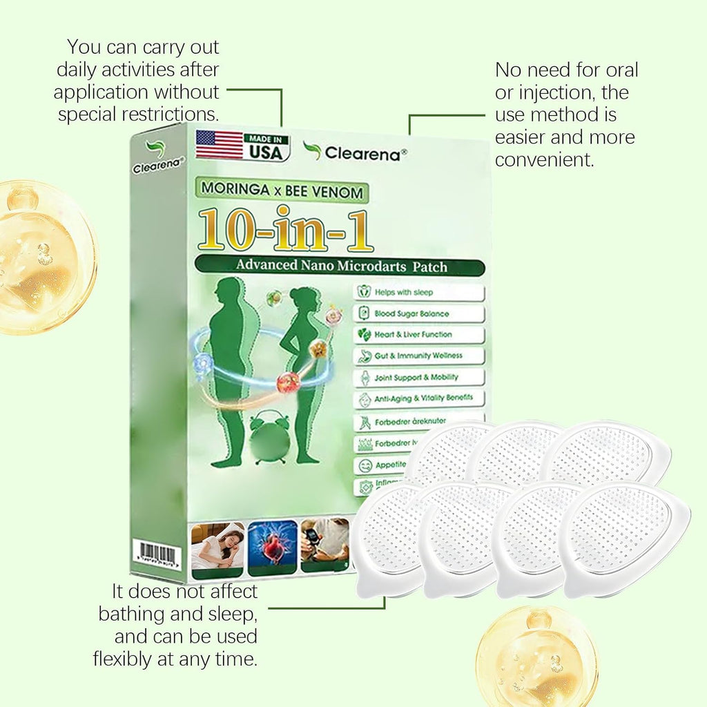 Clearena Moringa 10-in-1 Advanced Nano Microdarts Patch, 2026 New Clearena Moringa Patch, Natural Slim Patches for Women and Men - Gentle Formula for All Skin