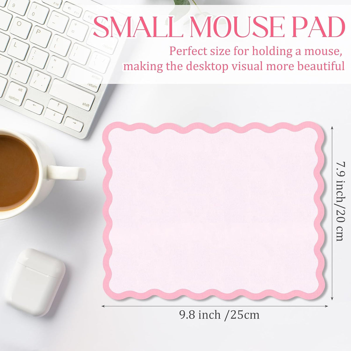 Cute Scalloped Mouse Pad Non-Slip Mousepad 9.8x7.9in