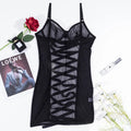 Shelliy Midnight Luxe Sheer Mesh Bodysuit Black