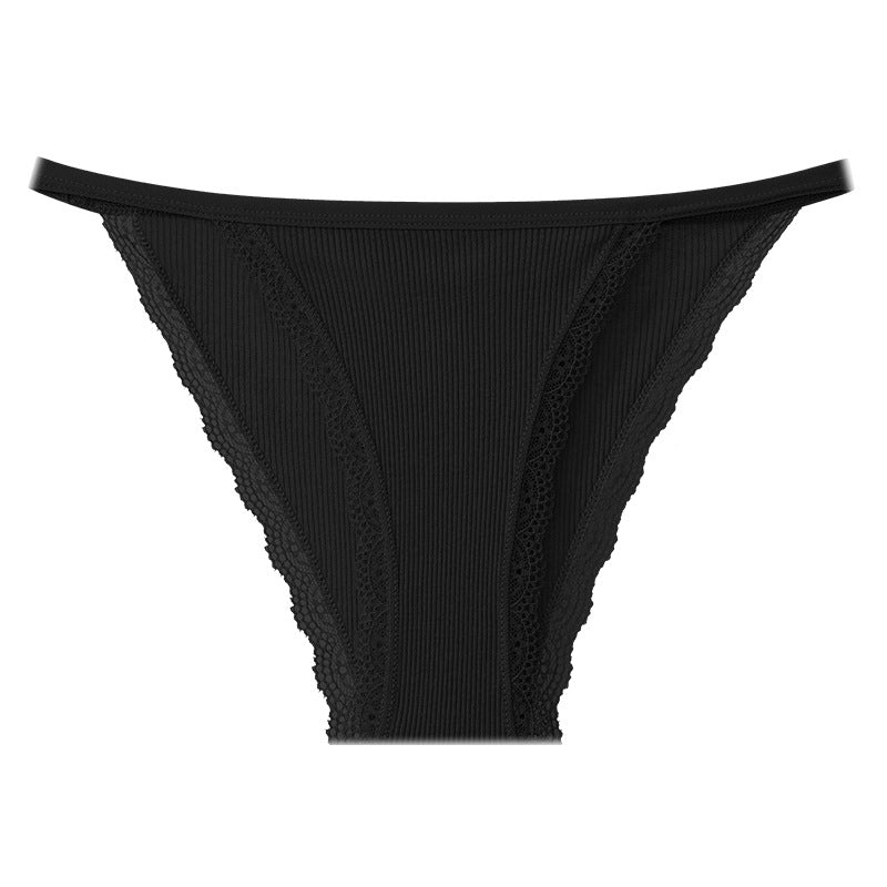 Black Shelliy String-Side Brief - Front