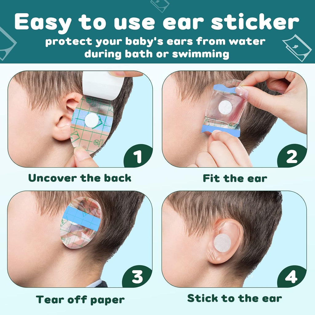 120 Pcs Disposable Baby Ear Covers for Shower Swimming