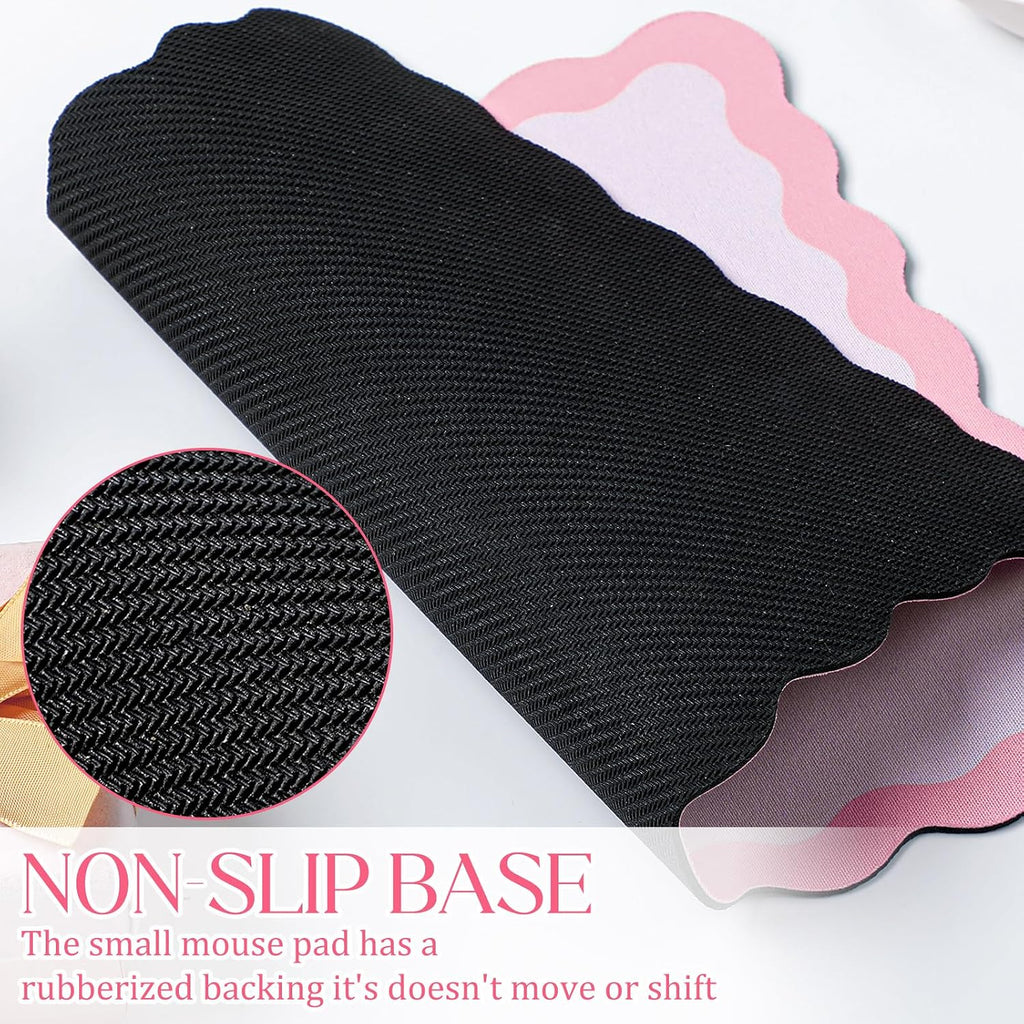 Cute Scalloped Mouse Pad Non-Slip Mousepad 9.8x7.9in