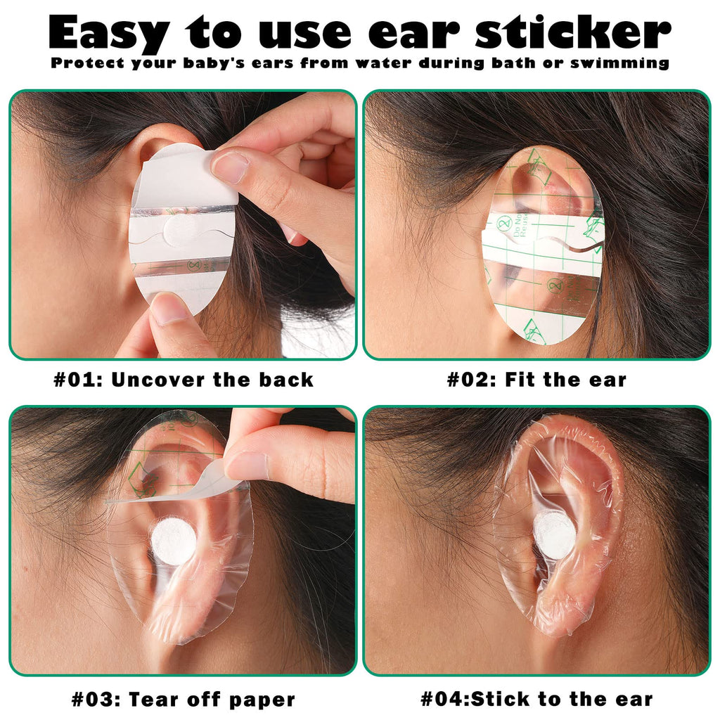 120 Pcs Disposable Baby Ear Covers for Shower Swimming