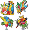 4 Pcs Cruise Door Magnets Parrot Cruise Decor, Wine Glass Theme